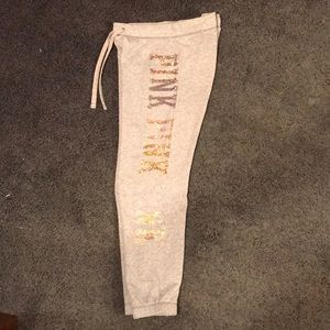 Grey Sequined Victoria’s Secret Jogger Sweatpants